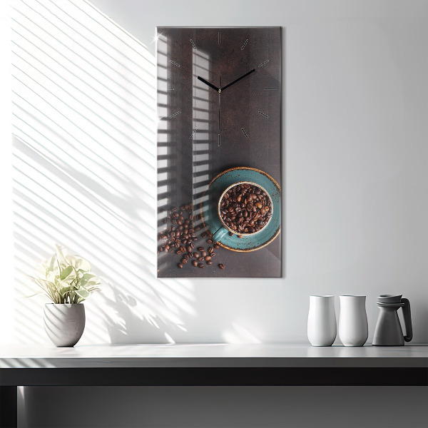 Horloge murale verticale Une tasse de café