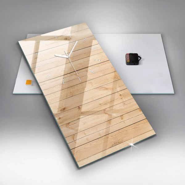 Horloge murale verticale planches de bois
