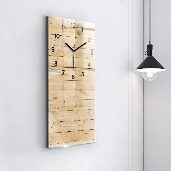 Horloge murale verticale planches de bois