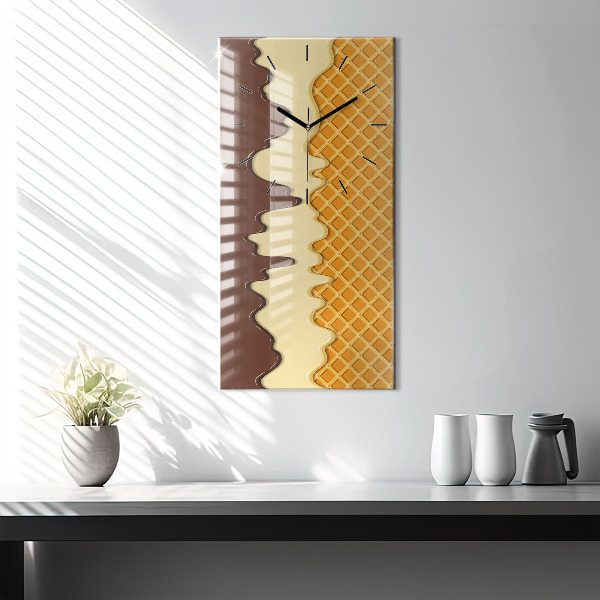 Horloge murale verticale Gaufre et glace