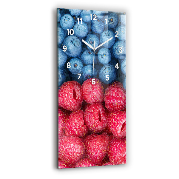 Horloge murale verticale Myrtilles et framboises