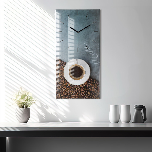 Horloge murale verticale Une tasse de café