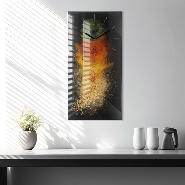 Horloge murale verticale Épices dispersées