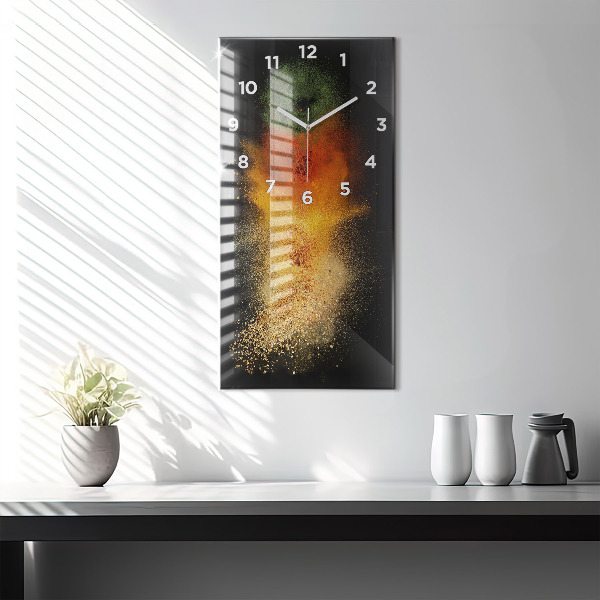 Horloge murale verticale Épices dispersées