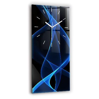 Horloge murale verticale Lignes bleues