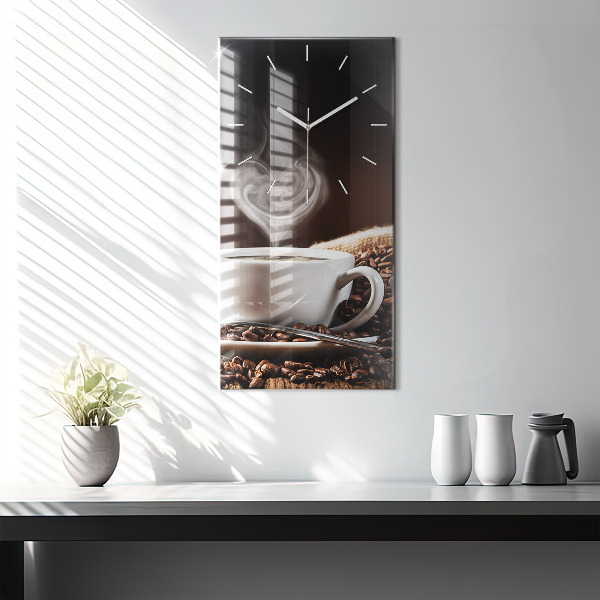 Horloge murale verticale Une tasse de café