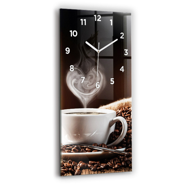 Horloge murale verticale Une tasse de café