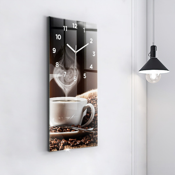 Horloge murale verticale Une tasse de café