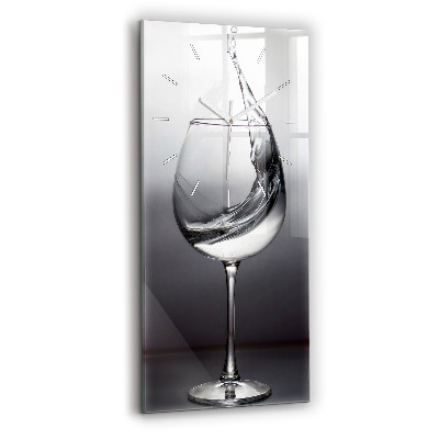 Horloge murale verticale Un verre de vin