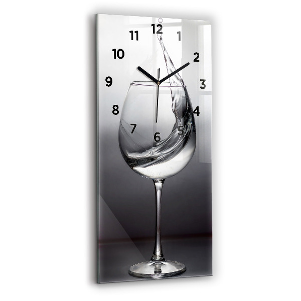 Horloge murale verticale Un verre de vin