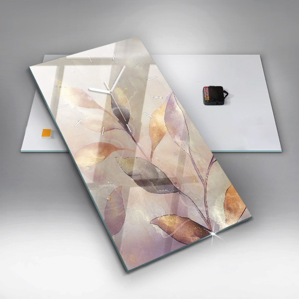 Horloge murale verticale Feuilles bohèmes abstraites