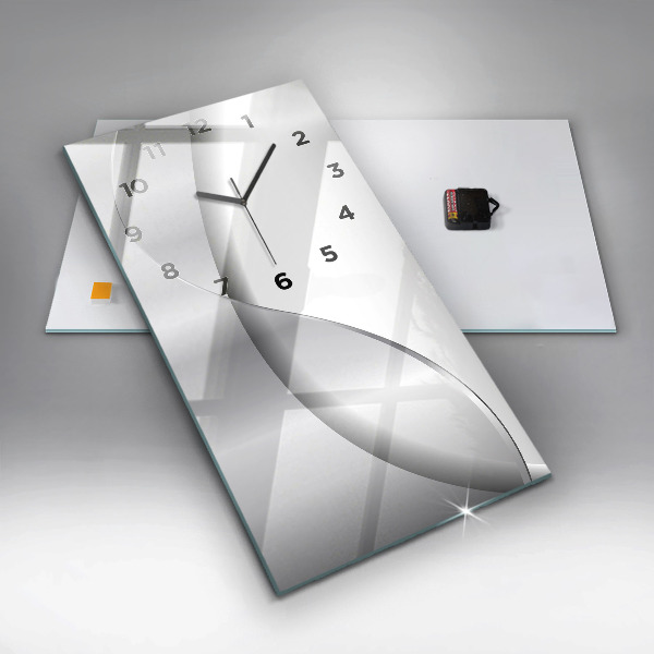Horloge murale verticale Abstraction argentée