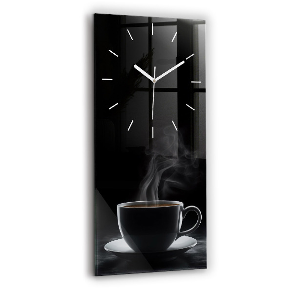 Horloge murale verticale Une tasse de café noir