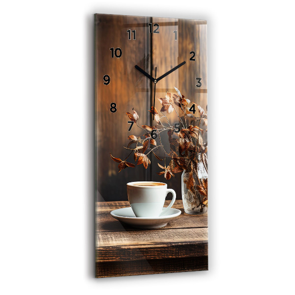 Horloge murale verticale Une tasse de café