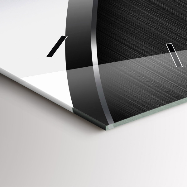 Horloge murale verticale Lignes noires et argentées