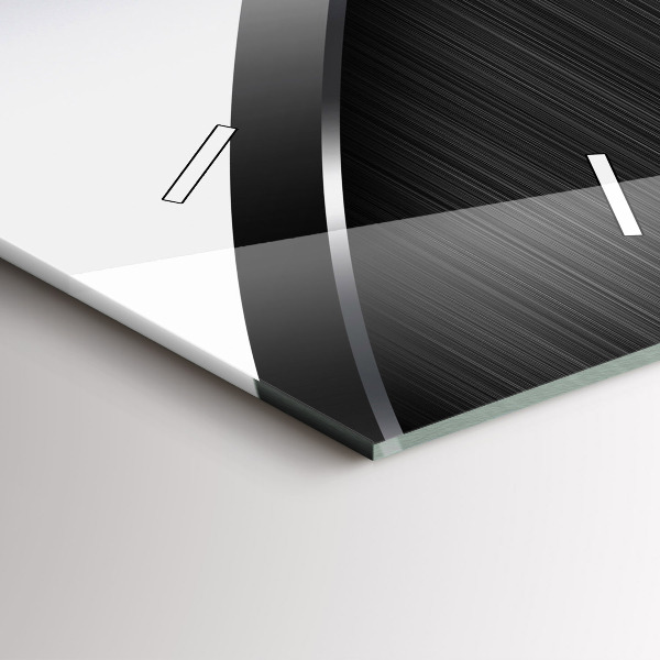 Horloge murale verticale Lignes noires et argentées