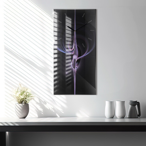 Horloge murale verticale Abstraction violette