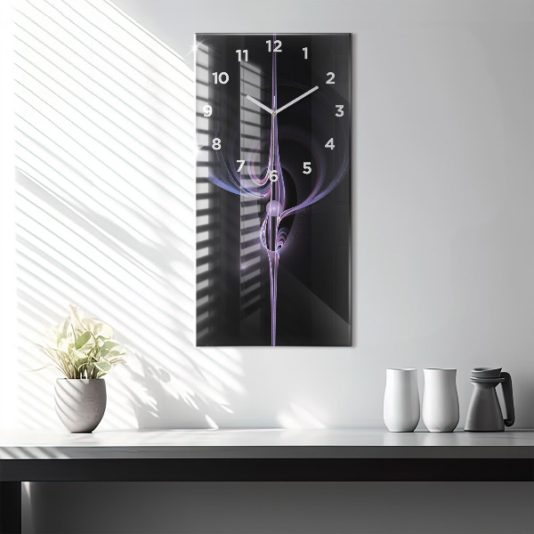 Horloge murale verticale Abstraction violette