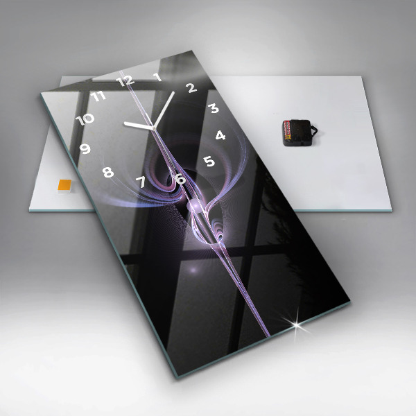 Horloge murale verticale Abstraction violette