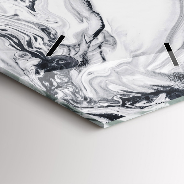 Horloge rectangulaire verticale 'Marbre à l''encre abstrait'