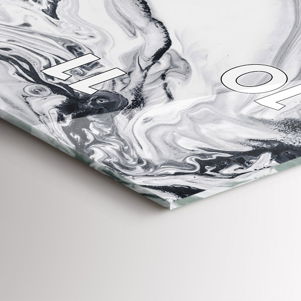 Horloge rectangulaire verticale 'Marbre à l''encre abstrait'