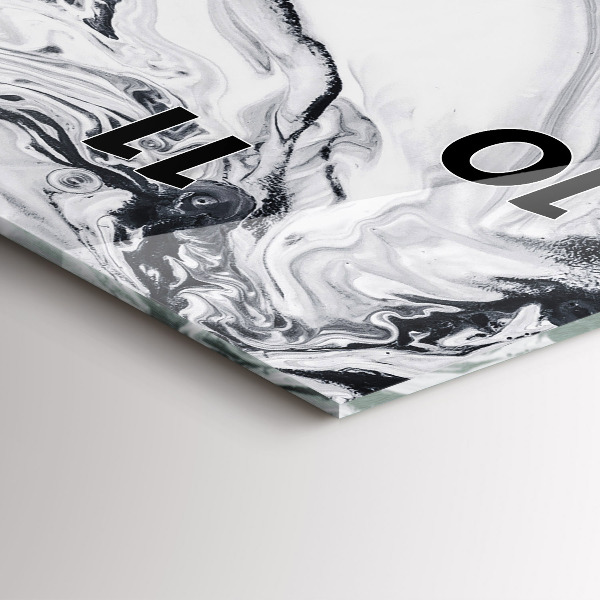 Horloge rectangulaire verticale 'Marbre à l''encre abstrait'