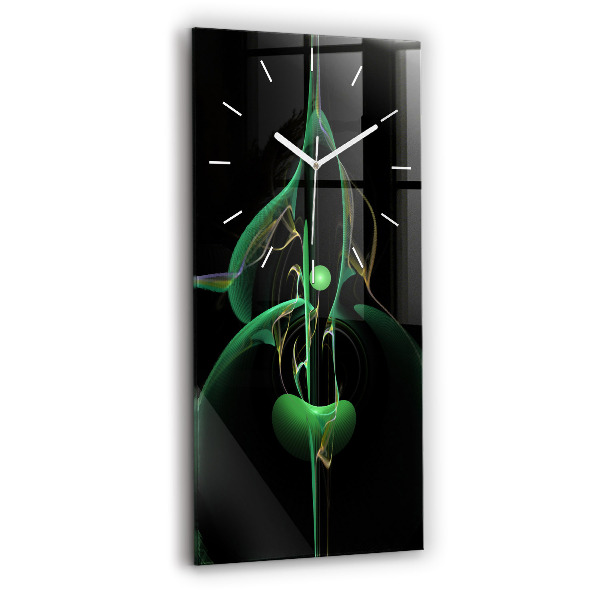 Horloge murale verticale Abstraction verte