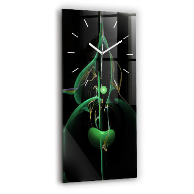 Horloge murale verticale Abstraction verte