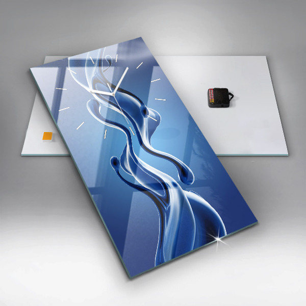 Horloge murale verticale Abstraction liquide