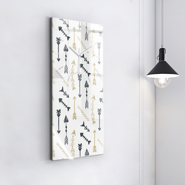 Horloge rectangulaire verticale Motif hipster géométrique