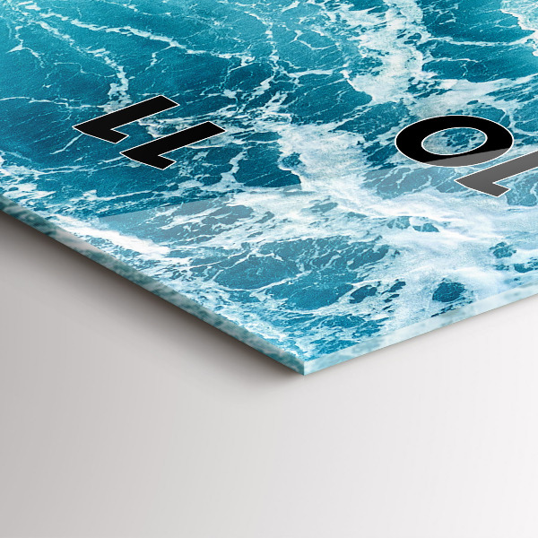 Horloge rectangulaire verticale 'Vagues de l''océan'