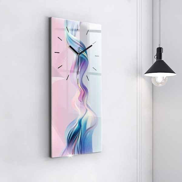 Horloge murale verticale Abstraction de vague pastel