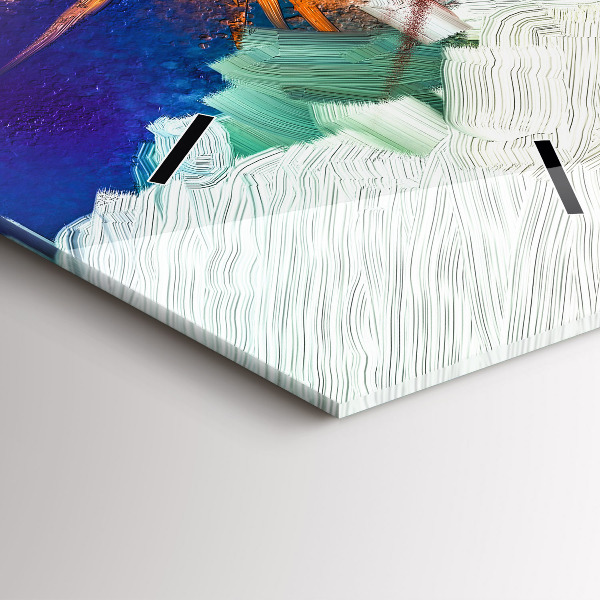 Horloge rectangulaire verticale Fleurs abstraites