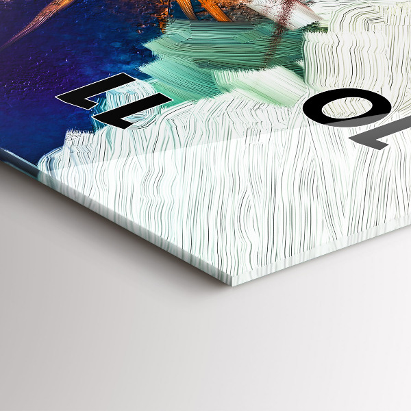 Horloge rectangulaire verticale Fleurs abstraites