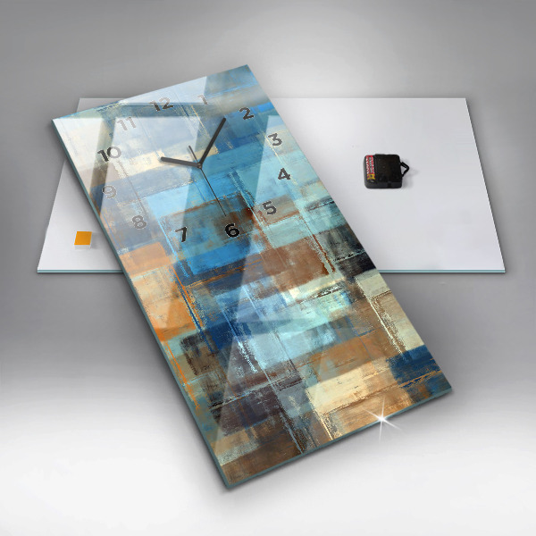 Horloge rectangulaire verticale Fond coloré - abstrait