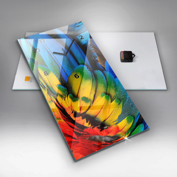 Horloge murale verticale 'Ailes d''oiseaux colorées'