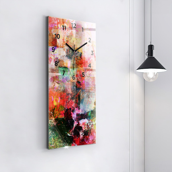 Horloge rectangulaire verticale Composition abstraite