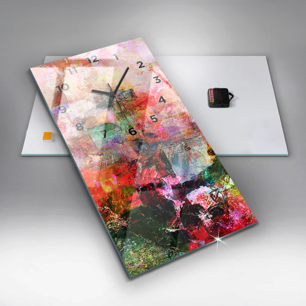 Horloge rectangulaire verticale Composition abstraite