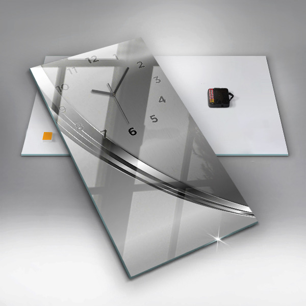 Horloge murale verticale Lignes argentées