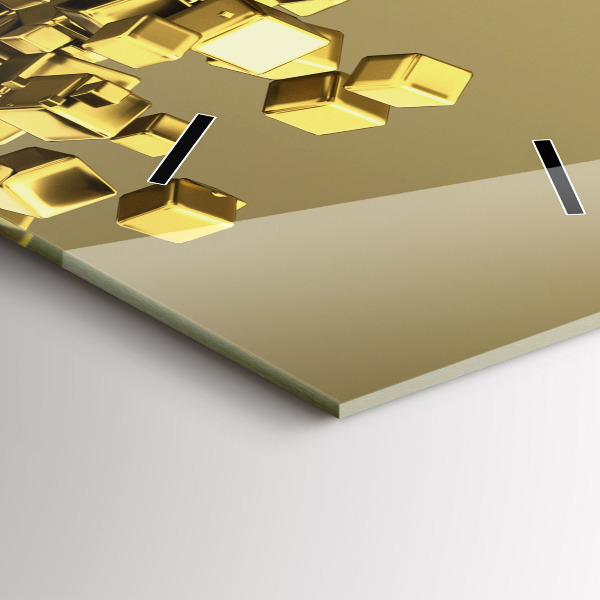 Horloge murale verticale Carrés dorés