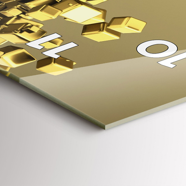 Horloge murale verticale Carrés dorés