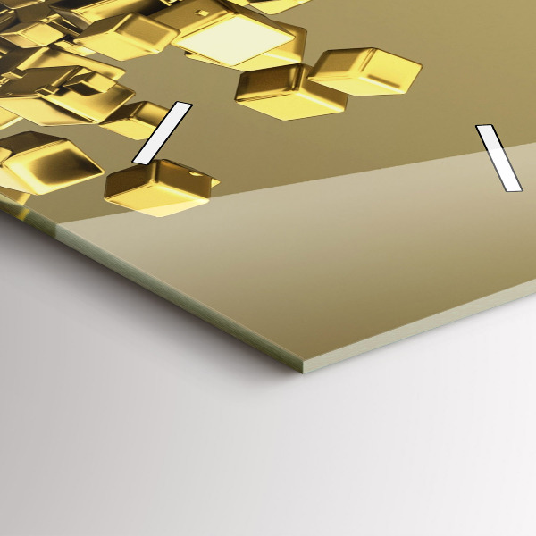 Horloge murale verticale Carrés dorés