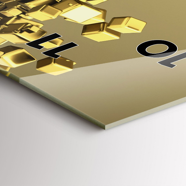 Horloge murale verticale Carrés dorés