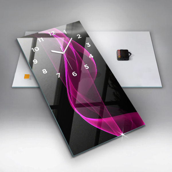 Horloge murale verticale Abstraction rose