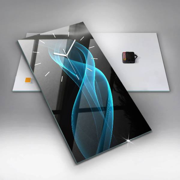 Horloge murale verticale Abstraction bleue