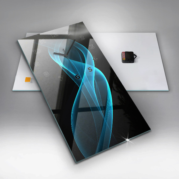 Horloge murale verticale Abstraction bleue