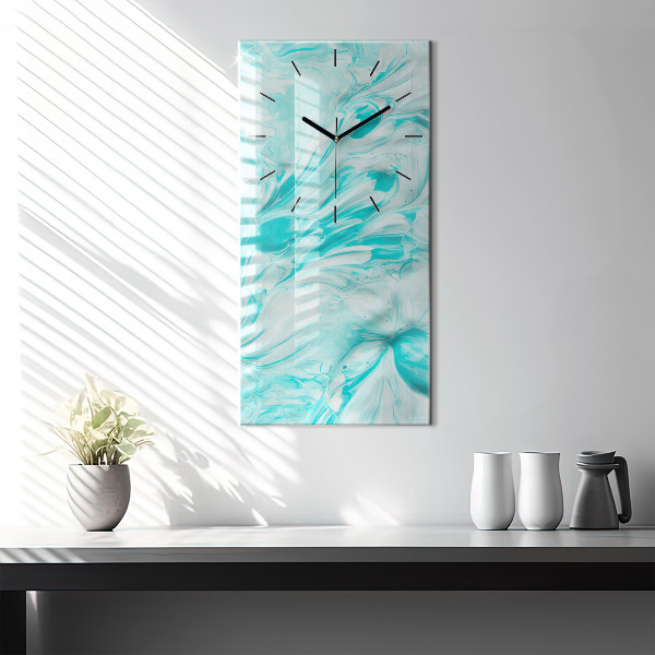 Horloge murale verticale Abstraction bleue