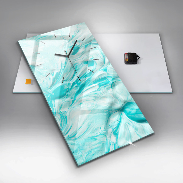 Horloge murale verticale Abstraction bleue