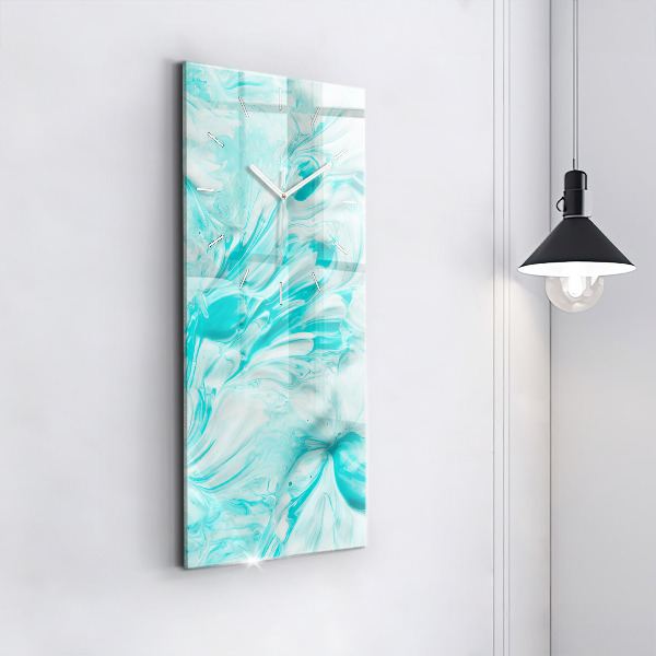 Horloge murale verticale Abstraction bleue