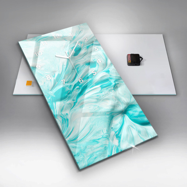 Horloge murale verticale Abstraction bleue